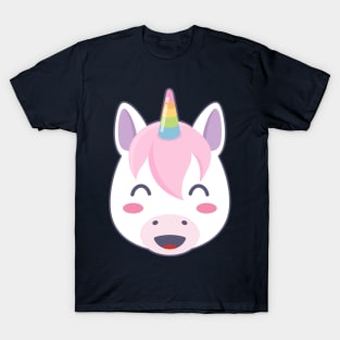 Happy Unicorn Emoji With Smiling Eyes T-Shirt